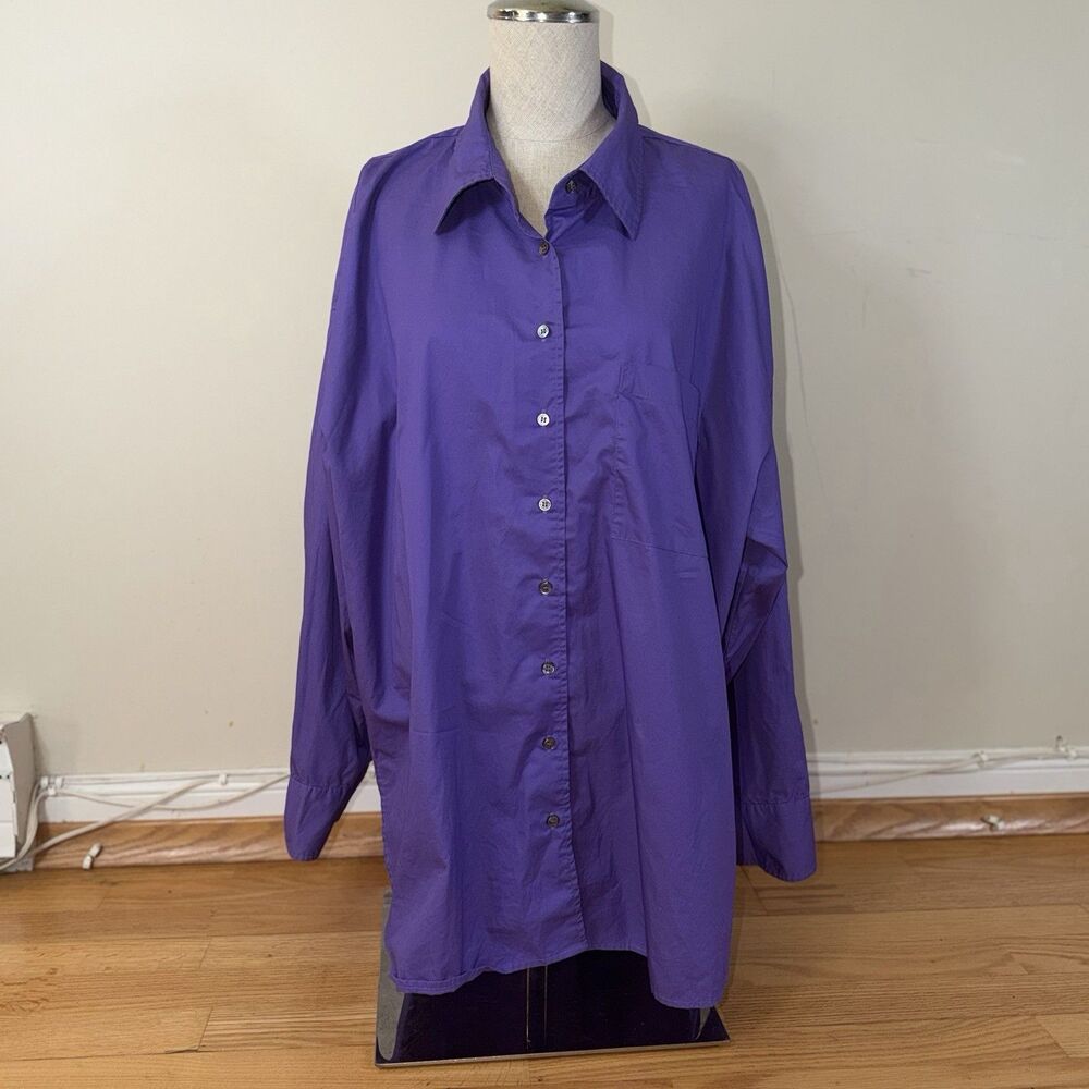 Xirena $225 Purple Passion Oversize Sydney Shirt LS Top M Button Casual Utility